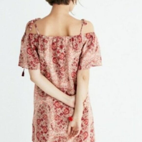 Madewell Silk Off the Shoulder Paisley Dress - Picture 3 of 12